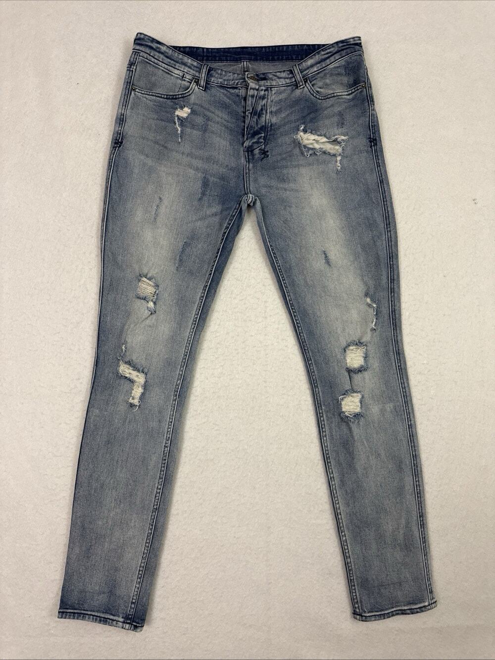 Ksubi Van Winkle Trashed Dreams Jeans Men’s 36 Light Wash Skinny Distressed